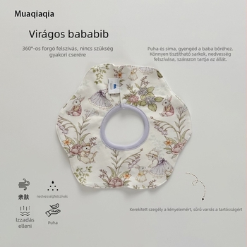 Újszülött nyálkendő, vízálló, forgó, pamut, modell 4YQP088 (anyag: pamut; biztonság: osztály A; életkor: 1-3 év)