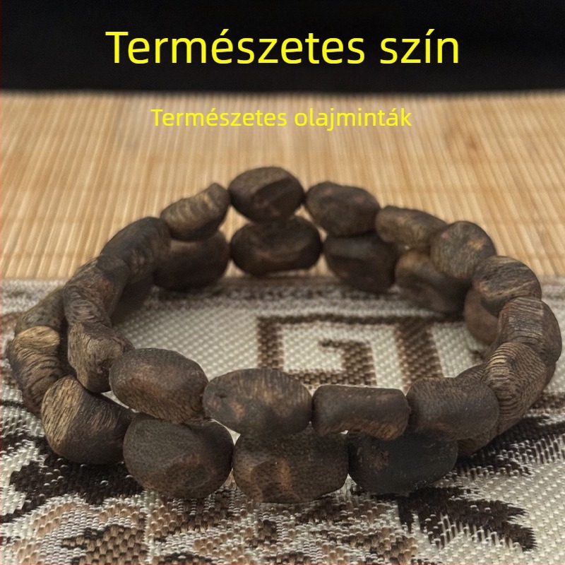 Természetes zöld agarfa karkötő, uniszex, egyszálas, valódi termék