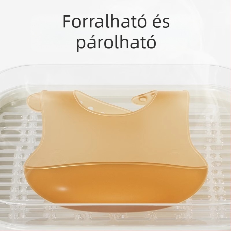 Szilikon etetőnyakkendő – élelmiszer-minőségű szilikon, vízálló és szennyeződés-álló, 0–3 éves babáknak – Ecoplus