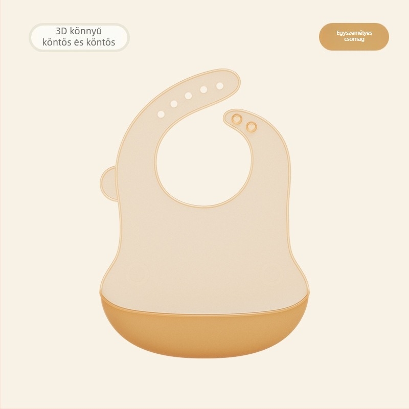 Szilikon etetőnyakkendő – élelmiszer-minőségű szilikon, vízálló és szennyeződés-álló, 0–3 éves babáknak – Ecoplus