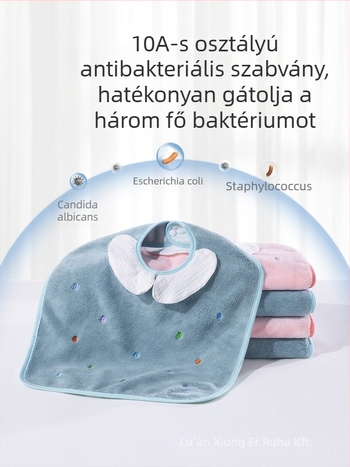Gyerekeknek készült Coral fleece kötény a fogmosáshoz és az arc tisztításához, pamut tartalommal, uniszex, 3–8 év, Biztonsági osztály A
