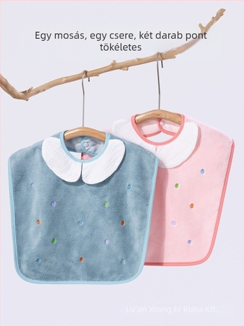 Gyerekeknek készült Coral fleece kötény a fogmosáshoz és az arc tisztításához, pamut tartalommal, uniszex, 3–8 év, Biztonsági osztály A