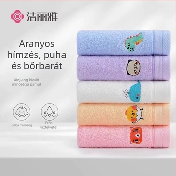 Gyerekeknek szóló pamut arc törölköző, könnyű, 32s szálak, jacquard/lapos szövés