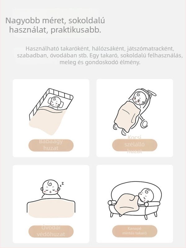I papa&mama babatakaró, 95%+ tiszta pamut, velúr pamut töltet, téli és őszi használatra, más modell