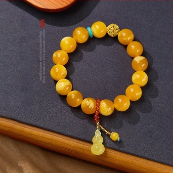 Uniszex karkötő méhviaszból — kézzel készített, vintage stílusú, geometriai gyöngyök, Feiyi kiegészítők