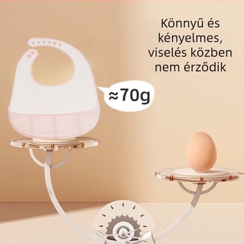 Szilikon etetőkötény babáknak – anyaga: szilikon, vízálló és piszkálló, 1–3 éves korú babáknak.