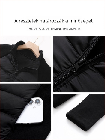 Női könnyű bordázott tollkabát, meleg, karcsúsított szabású, álló gallér, szélálló külső, belső réteggel
