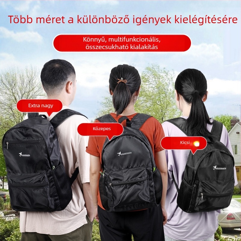 Új verzió utazó hátizsák szabadtéri túrákhoz, ultra‑könnyű, összecsukható kemping hátizsák nagy kapacitással