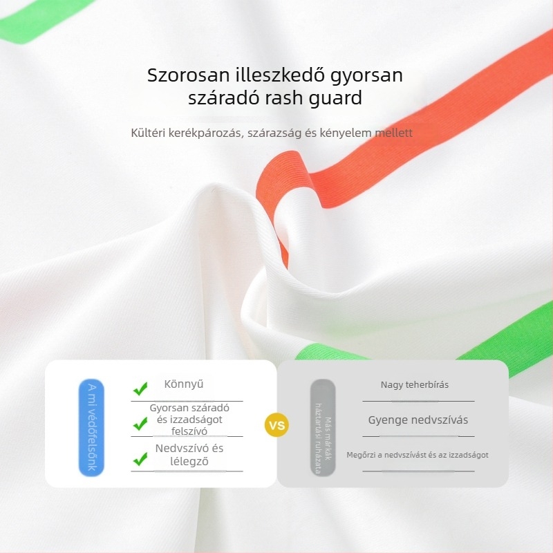 Kisgyermekeknek készült hosszú ujjú gyorsan száradó kerékpáros póló, 87% nylon, kerek nyak, nedvesség-elvezető, 8 éves vagy idősebb, tavasz-ősz