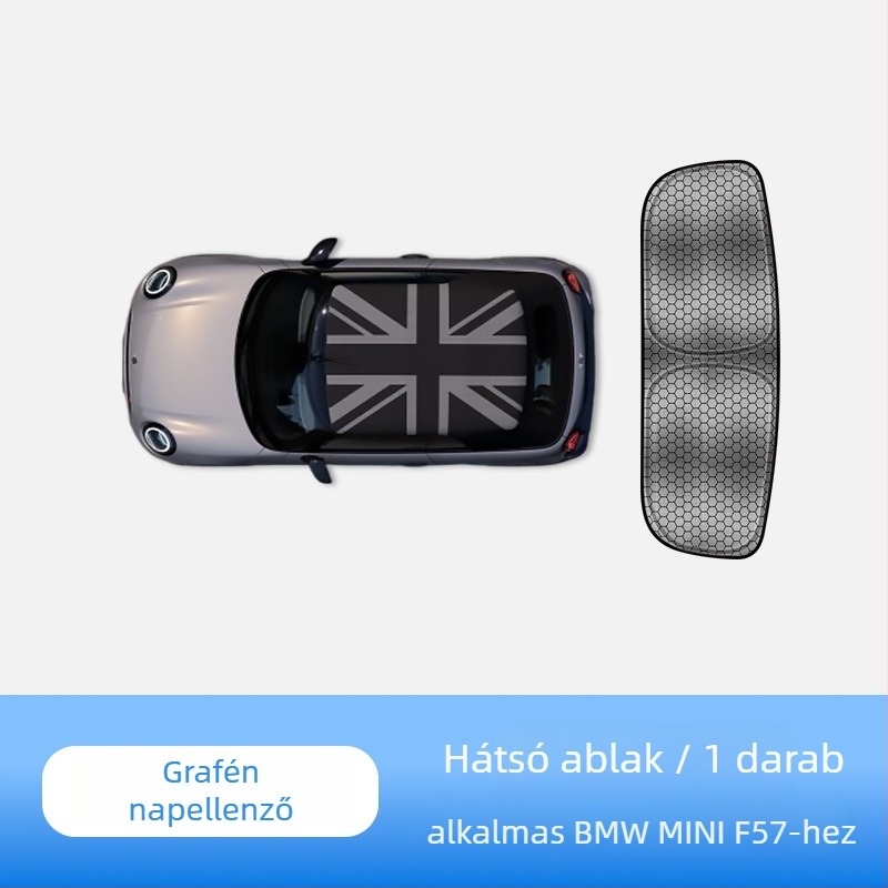 MINI Cooperhez készült napellenző a carAwait-tól – titán anyag, sík szerelés, logónyomtatás elérhető