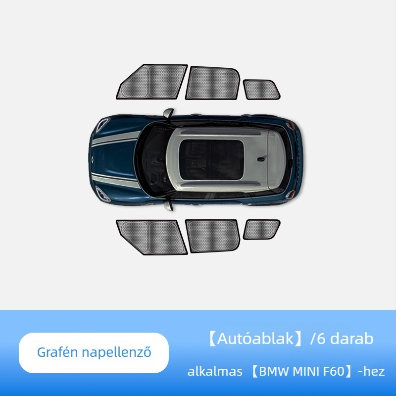 MINI Cooperhez készült napellenző a carAwait-tól – titán anyag, sík szerelés, logónyomtatás elérhető