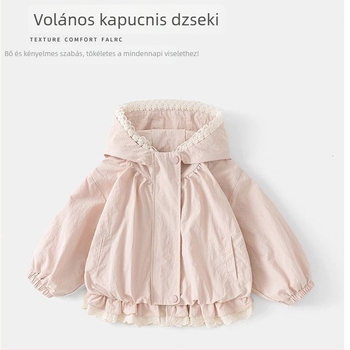 Koreai stílusú kapucnis gyerekdzseki lányoknak, őszi 2025, raktáron