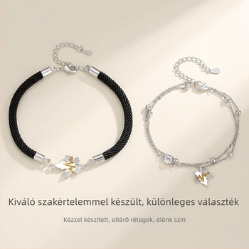 Karkötő – réz, pár-stílus, levél dizájn, Xin Qi