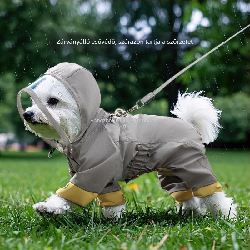 Kutyára való esőkabát – szélálló, fényvisszaverő, állítható, PVC anyag, PU vízálló réteg (tavasz-nyár)