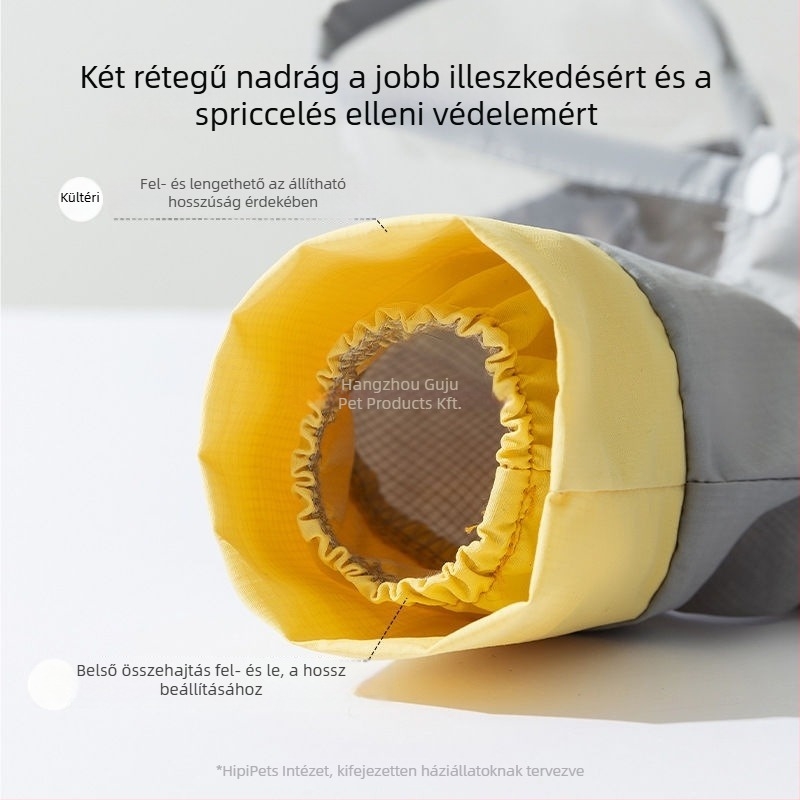 Kutyára való esőkabát – szélálló, fényvisszaverő, állítható, PVC anyag, PU vízálló réteg (tavasz-nyár)