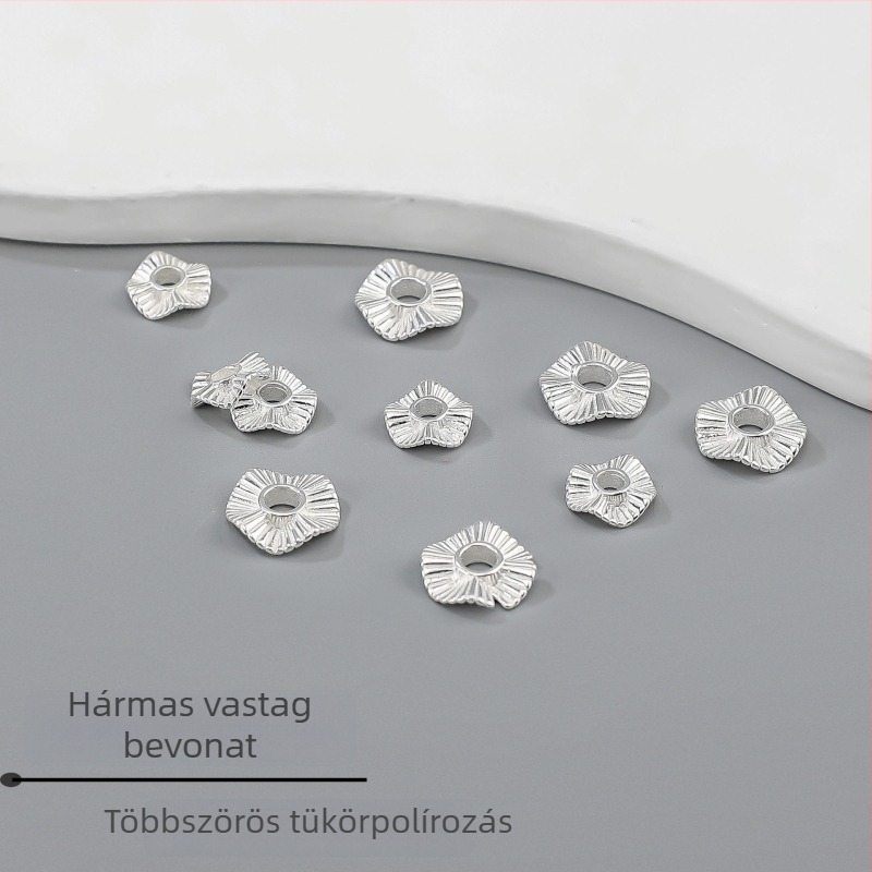 S925 csíkos hullám virág szeparátor gyöngyök DIY ékszerekhez – karkötő és nyaklánc