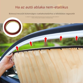 Nylon hálószövésű napvédő autóhoz mágneses rögzítés, univerzális az autóablakhoz, hő- és sugárzás elleni védelem