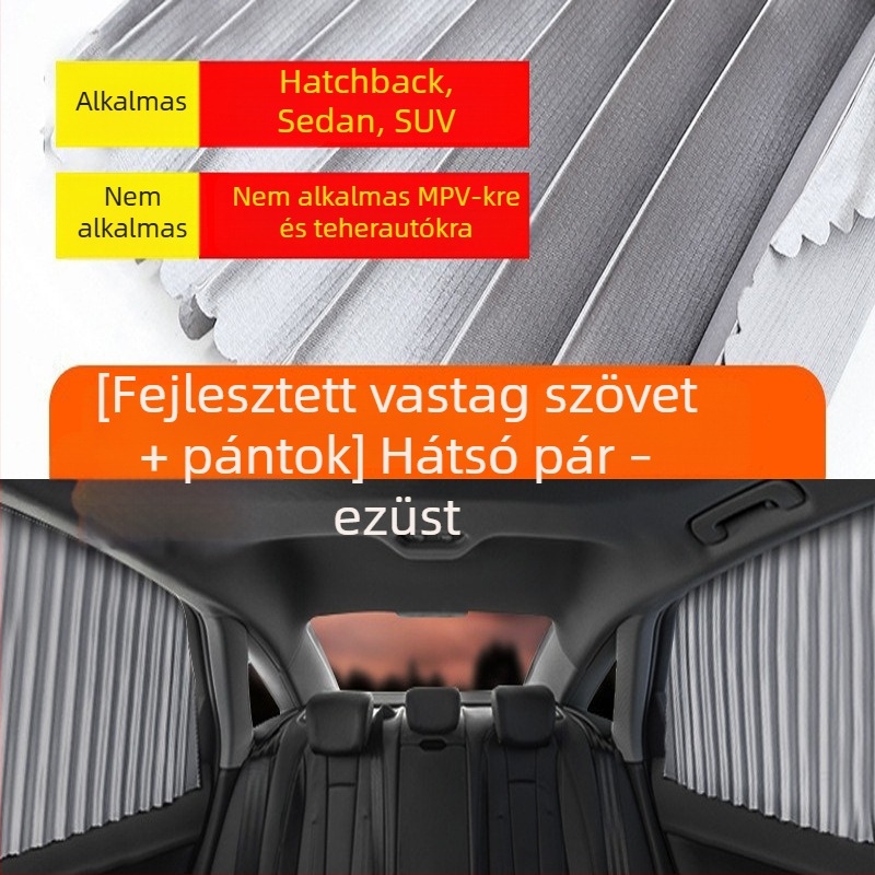 Nylon hálószövésű napvédő autóhoz mágneses rögzítés, univerzális az autóablakhoz, hő- és sugárzás elleni védelem