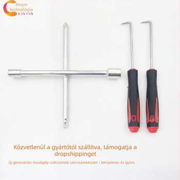 Mosógép szétszerelő szerszámkészlet: pulzátor korong csavarjainak eltávolítása, vázkampó, csavarhúzó – 5 darab