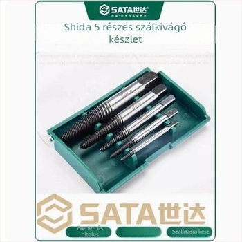 Sata/Soda 5 részes szétszerelési készlet törött csavarokhoz, durva és finom fogazású kivonók, króm-vanádium acél