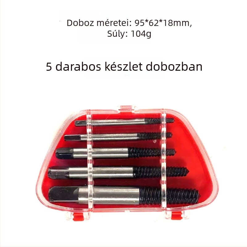 5 darabos törött csavar kinyerő készlet, szénacélból készült szétszerelési eszközök, háztartási használatra