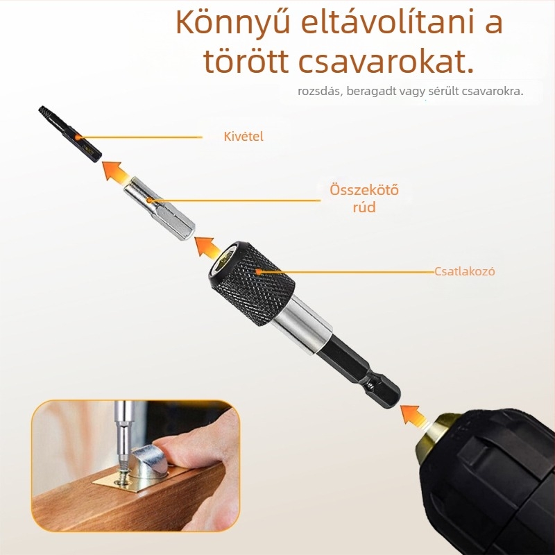 Csavarkivonó készlet, 22 darab, nagysebességű acélból, Chuangxiang Tools, otthoni használatra
