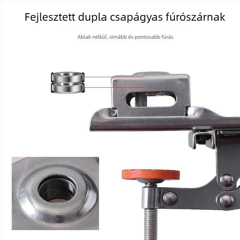 Ruitool rozsdamentes acél ajtópánt furat jelző, állítható él távolság, gyors csipesz, famegmunkáló szekrényajtók fúróeszköze