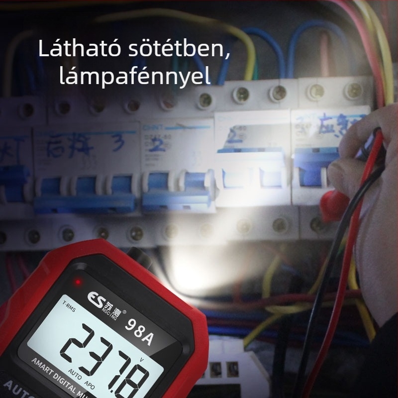 Automatikus tartományú digitális multiméter, háttérvilágítású kijelzővel, nagy pontosságú, kapacitás és hőmérséklet mérés