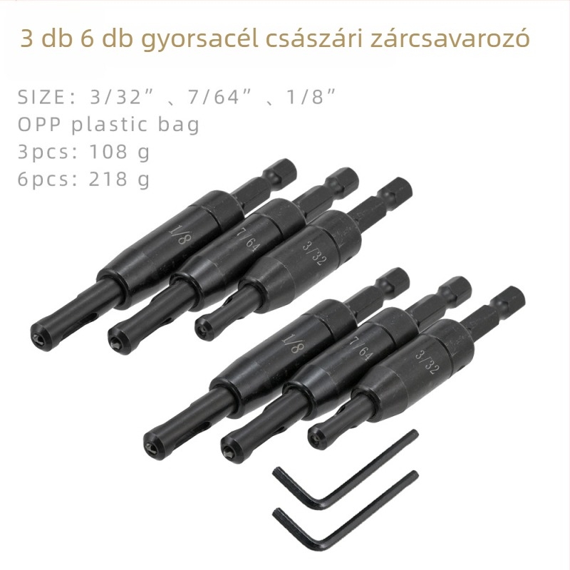 Faipari pántfúró készlet, 3 darab, Zhongke, nagy sebességű acél, fadarabok fúrására, háztartási használatra