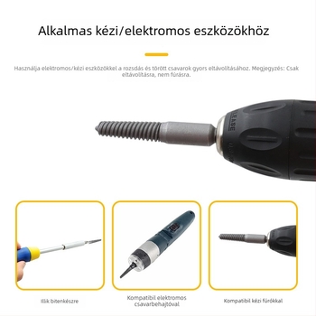 5 részes csavar-eltávolító készlet, csapágyacélból, hatszögletű markolattal