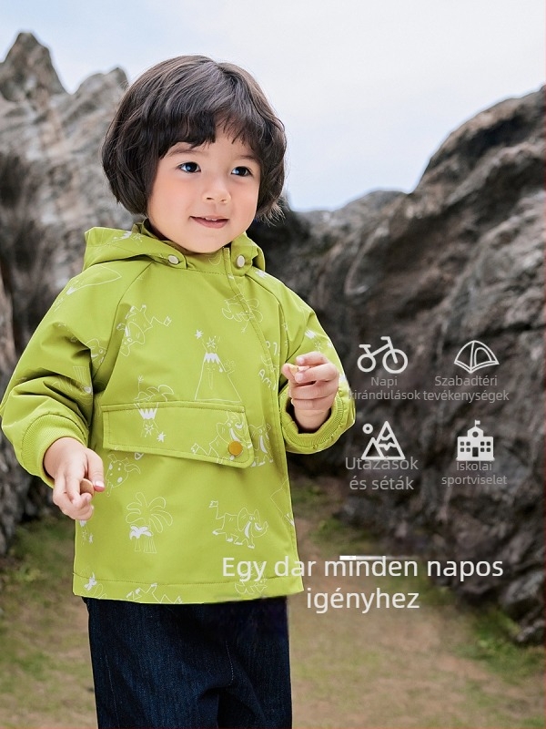 Three-Proof Gyerekeknek Kültéri Kapucnis Kabát, Unisex, Rövid Fazon, Cipzár, Állig érő gallér, Poliészter (Kapucni, Cipzár, Állig érő gallér, Rövid fazon, Poliester)