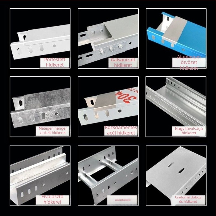  Galvanizált csatornás hídkeret kábelcsatornával, testreszabható mennyezeti megoldás alagsorokhoz és bevásárlóközpontokhoz