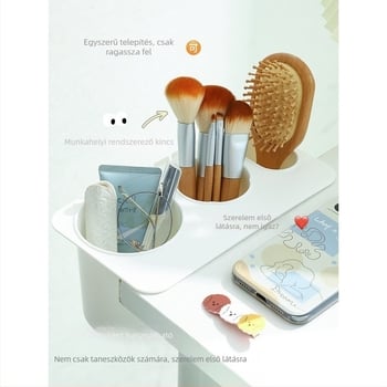 Asztal szélére elhelyezhető pohártartó és rendező – műanyag, fúrás nélküli rögzítés, új kínai stílus