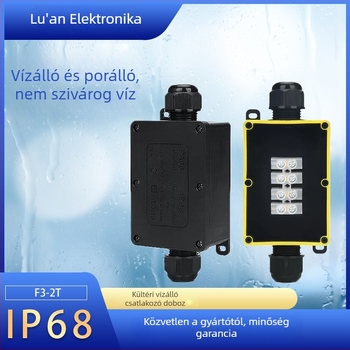 Kétutas elektromos terminálszekrény, műanyagból, IP66 védelemmel, ellenálló a permetező víz ellen, kültéri stadionvilágításhoz