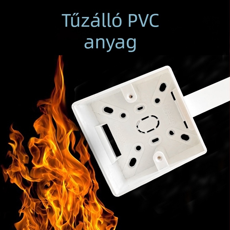 PVC tűzálló 86-os típusú felületre szerelt vezetékdoboz kapcsolóval