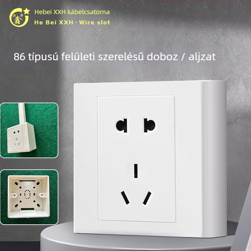 PVC tűzálló 86-os típusú felületre szerelt vezetékdoboz kapcsolóval