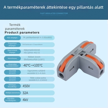 TL-112 Gyorsbekötésű terminál, 1 bemenet, 2 kimenet, T-típusú