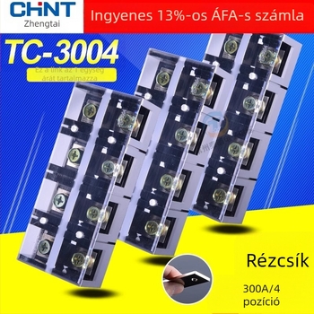 TC-3004 elosztó szekrény – 4 pólusú nagyáramú terminál blokk, 300 A, réz érintkezők