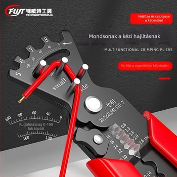 Villanyszerelő kábelnyiszáló és crimpelő fogó, erőfeszítés-megtakarító mechanizmussal, króm-vanádium acél, 0,3 kg, Feng Weite