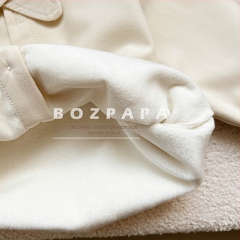 Gyerekeknek készült koreai stílusú ing, fleece-bélessel, 100% pamut, rever gallér, hosszú ujjú