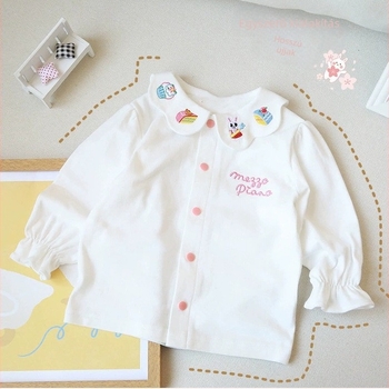 Lányoknak szóló japán stílusú pamut hosszú ujjú ing, 3–8 év, tavasz