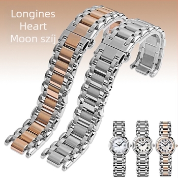 Rozsdamentes acél óraszíj Longines Heart Moon, L8 sorozat, 16–18 mm