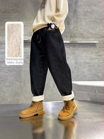 Fiúknak denim nadrág – mindennapi viselet, 100% pamut, téli szezon