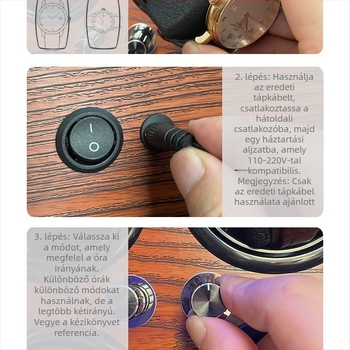 Órafelhúzó doboz P01, mechanikus, MDF fa, furnérfa, Taoyou ji