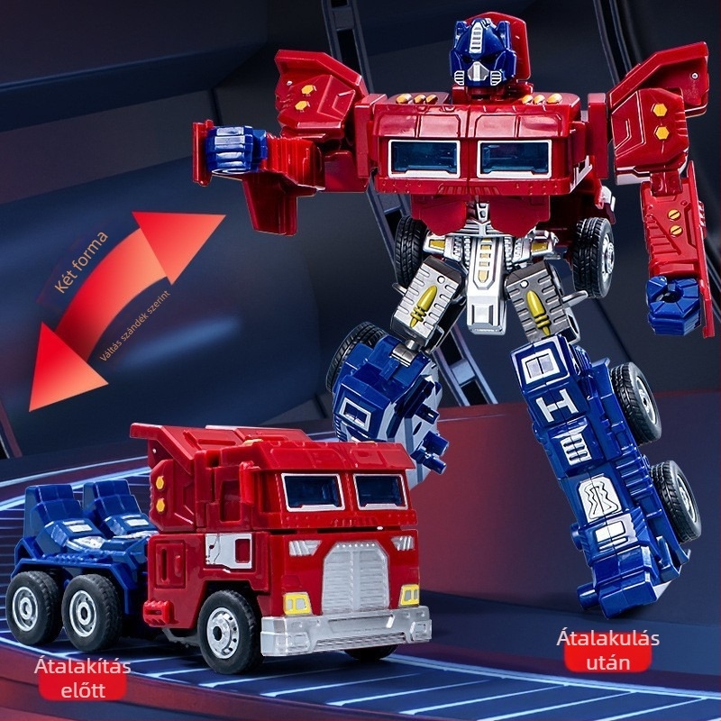 DIY kézzel átalakítható robot-teherautó modell – műanyag autómodell inerciás vezérléssel, szimulált katonai jármű