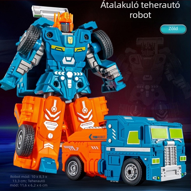 DIY kézzel átalakítható robot-teherautó modell – műanyag autómodell inerciás vezérléssel, szimulált katonai jármű