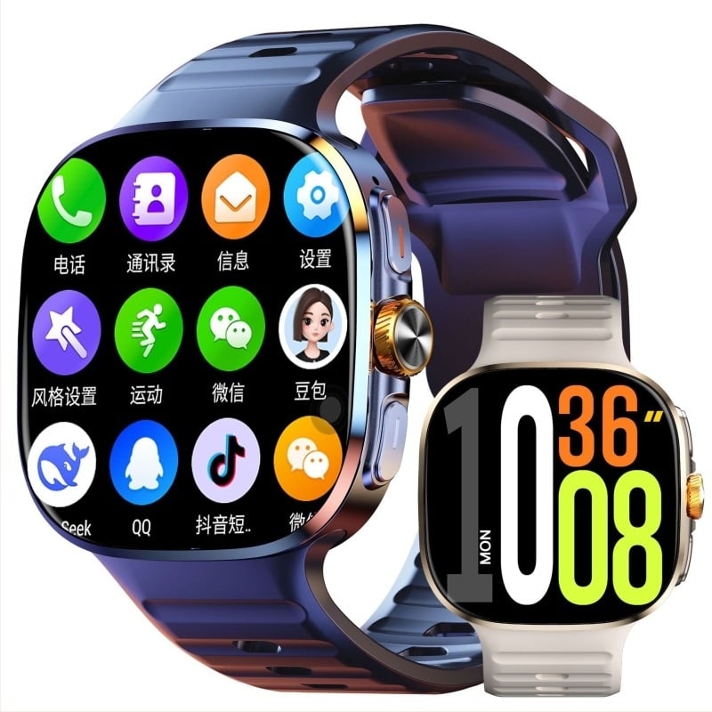 M99 Okosóra, 5G SIM kártya, Dual-System, AMOLED 2,1 hüvelykes érintőképernyő, Bluetooth, pulzusmérés, vérnyomás, SpO2, NFC, intelligens értesítések