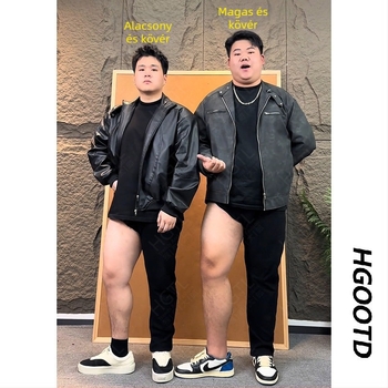 Monster Lab Férfi bootcut farmernadrág, őszi-téli, plusz méret, meleg bélésű fleece-sel, denim pamut