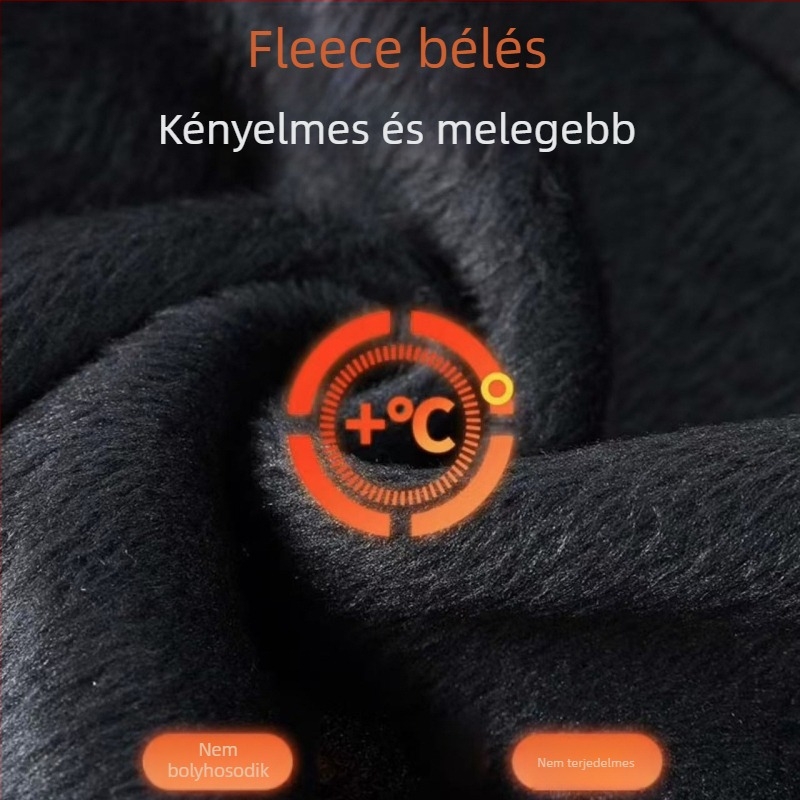 Férfi téli farmernadrág fleece-belelt, laza szabású, magas derék, egyenes szár, enyhén rugalmas, téli stílus, készleten