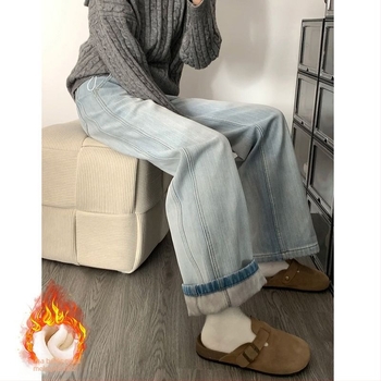 Kismama farmernadrág, laza szabású, 3/4 hosszú, Chenille anyag, spandex 30% alatt